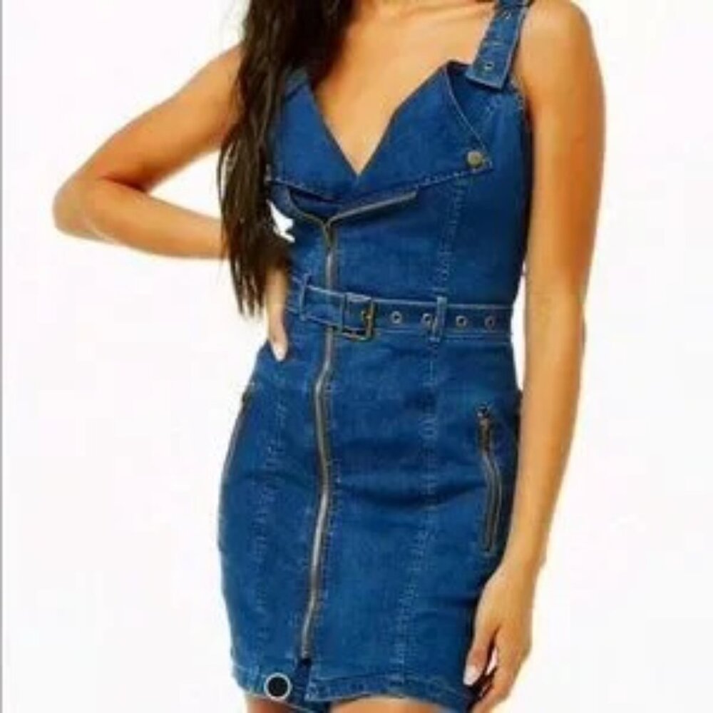 π₯HOT ITEMπ₯ Dolls Kill Belted Denim Moto Dress Dolls Kill - Picture 11 of 11